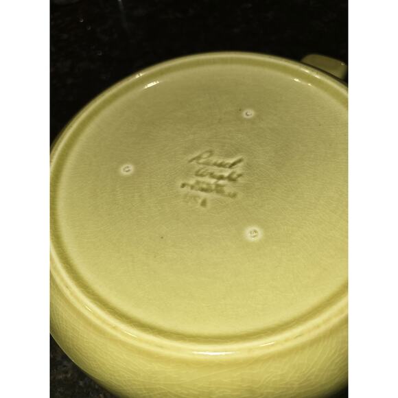 Russell Wright Mid Century American Modern Chartreuse Covered Yellow Casserole - Picture 6 of 7